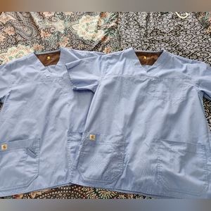 2 ciel blue Carhartt scrub tops